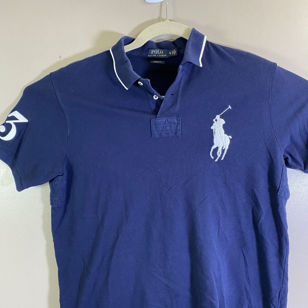 Polo Ralph Lauren Big Pony Polo Men's XL Blue #3 Short Sleeve Custom Fit